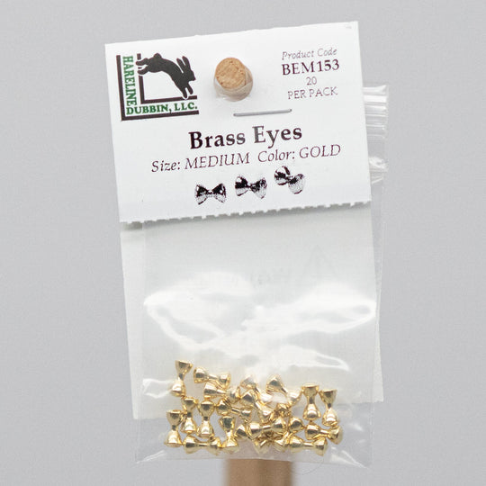 HARELINE BRASS EYES - 2 sizes with 8 color options