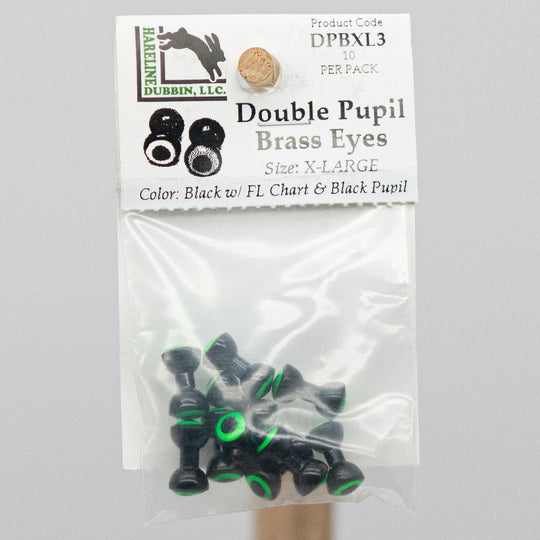 DOUBLE PUPIL BRASS EYES - 2 sizes with 10 color options