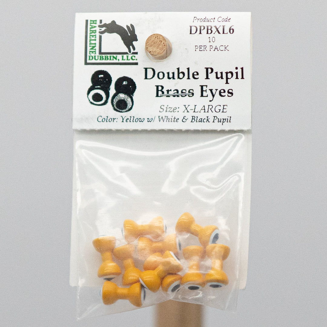 DOUBLE PUPIL BRASS EYES - 2 sizes with 10 color options