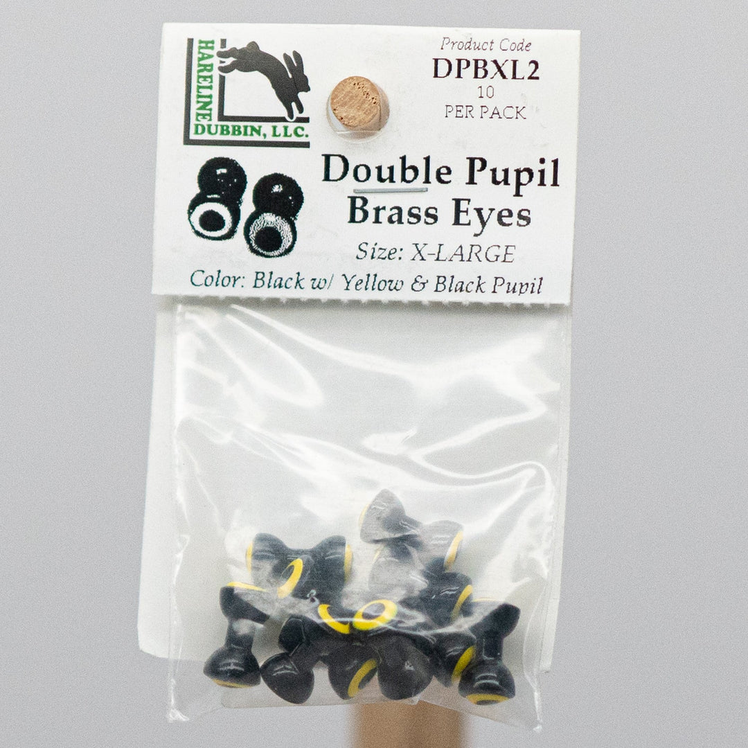 DOUBLE PUPIL BRASS EYES - 2 sizes with 10 color options