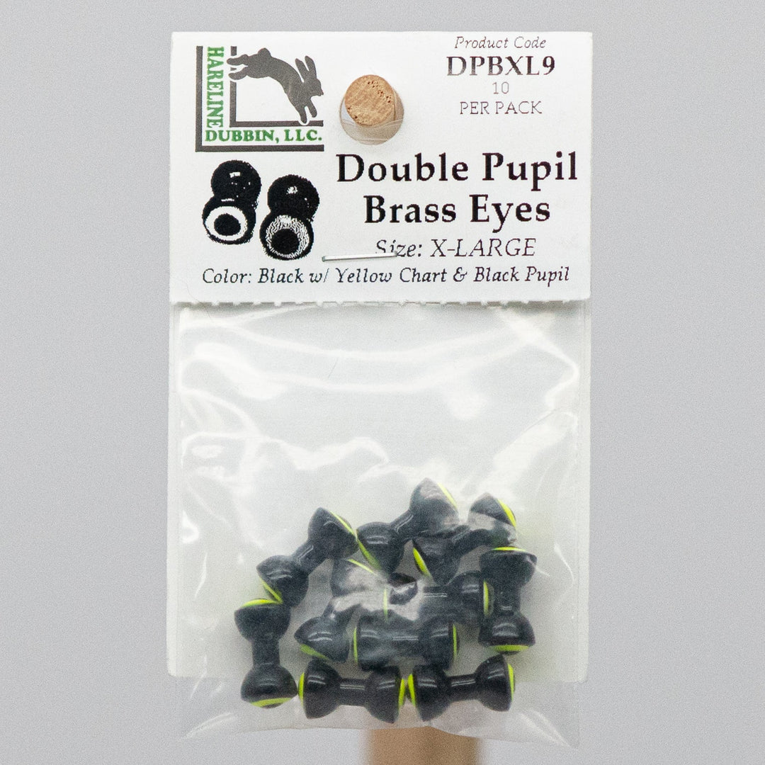 DOUBLE PUPIL BRASS EYES - 2 sizes with 10 color options
