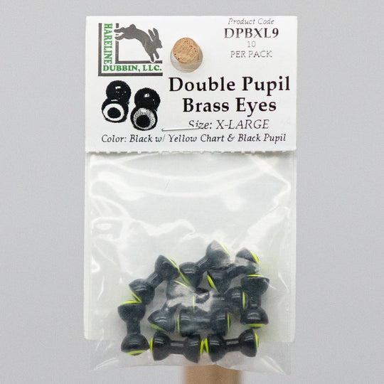 DOUBLE PUPIL BRASS EYES - 2 sizes with 10 color options