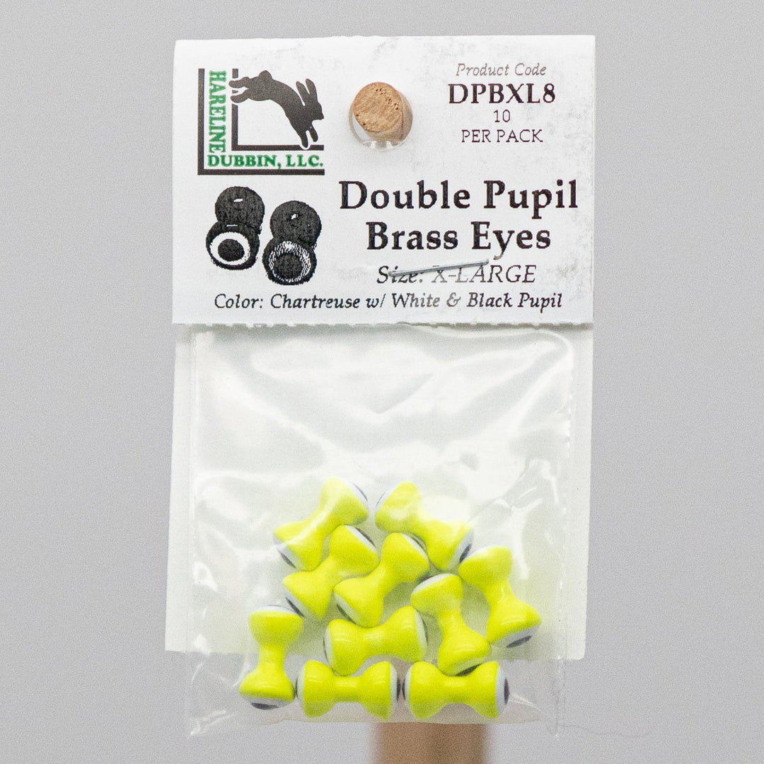 DOUBLE PUPIL BRASS EYES - 2 sizes with 10 color options