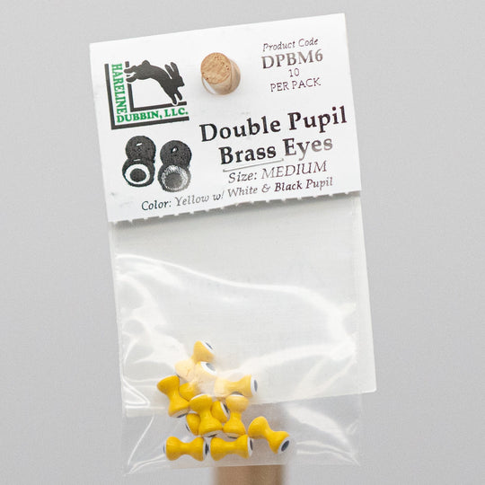 DOUBLE PUPIL BRASS EYES - 2 sizes with 10 color options