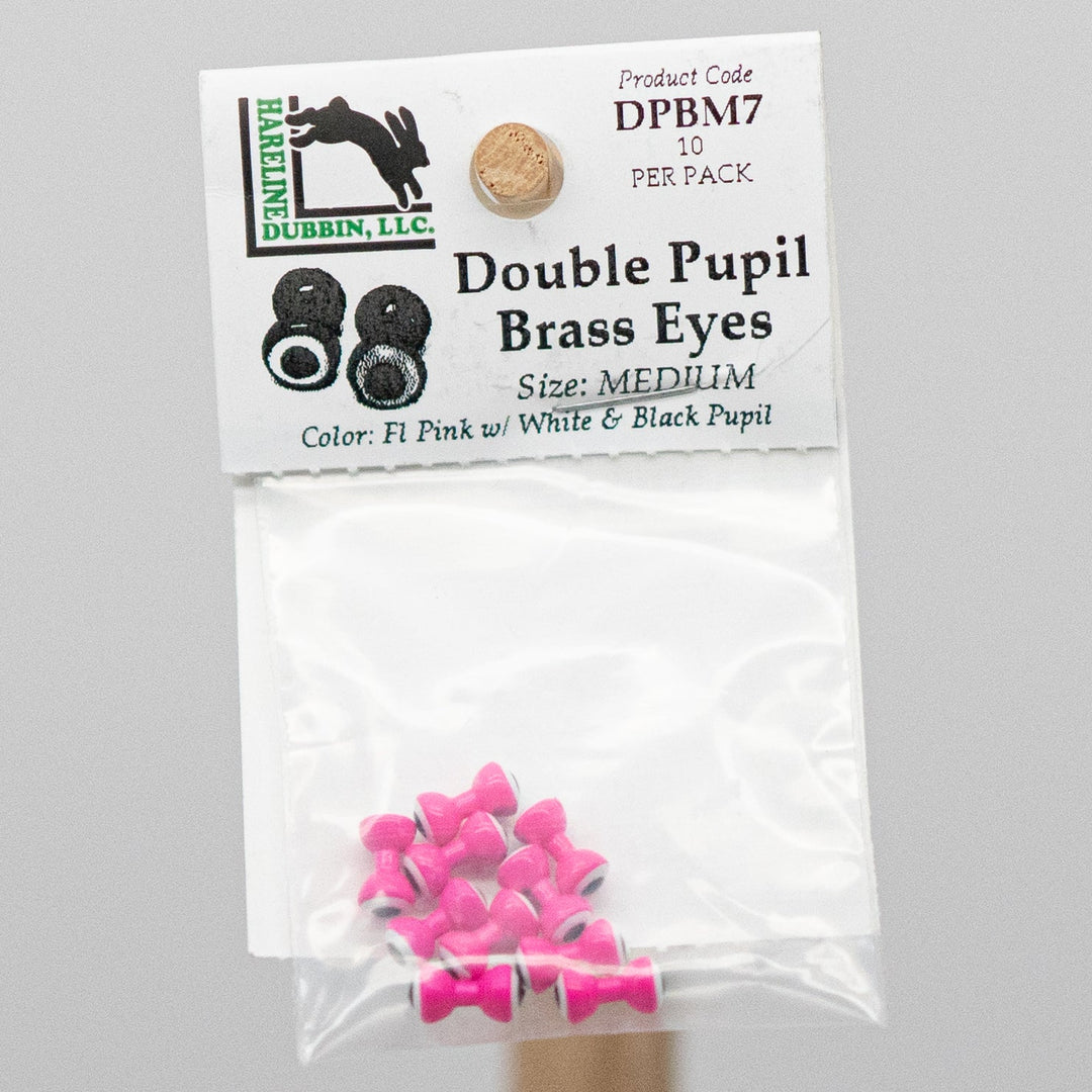DOUBLE PUPIL BRASS EYES - 2 sizes with 10 color options