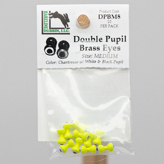 DOUBLE PUPIL BRASS EYES - 2 sizes with 10 color options