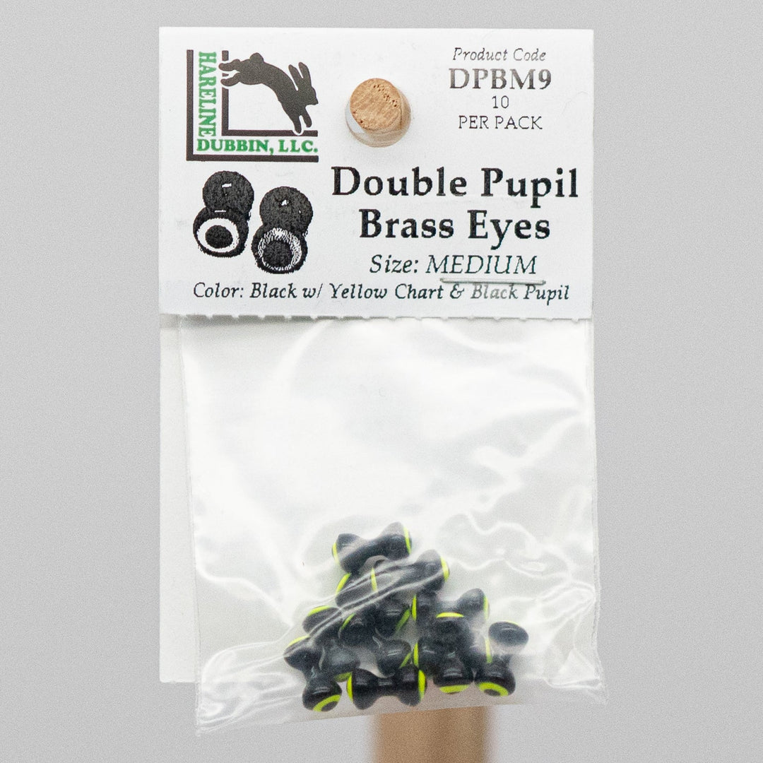 DOUBLE PUPIL BRASS EYES - 2 sizes with 10 color options
