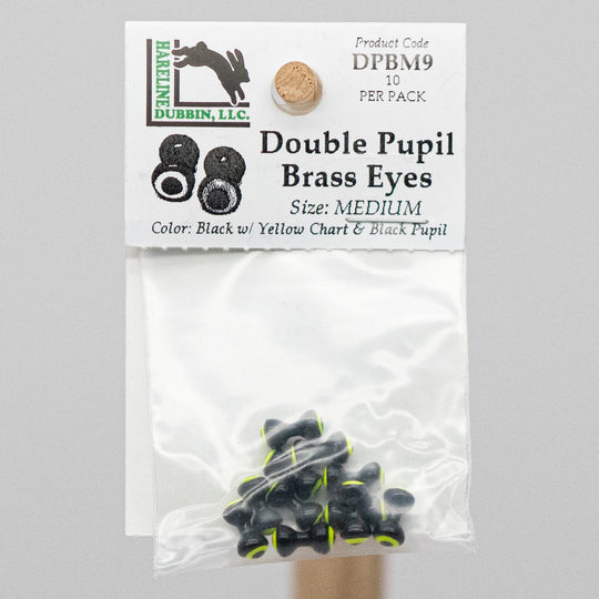 DOUBLE PUPIL BRASS EYES - 2 sizes with 10 color options