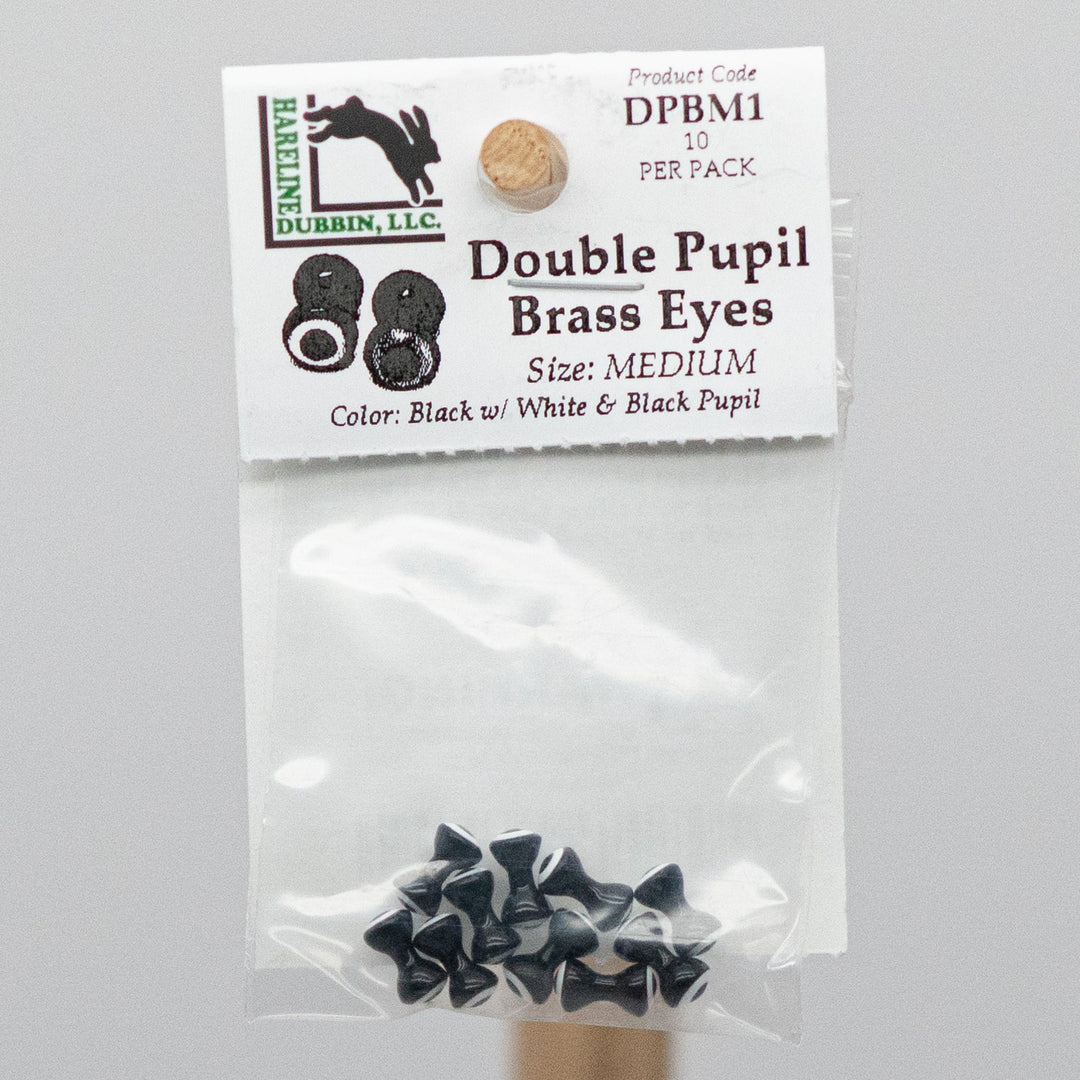 DOUBLE PUPIL BRASS EYES - 2 sizes with 10 color options