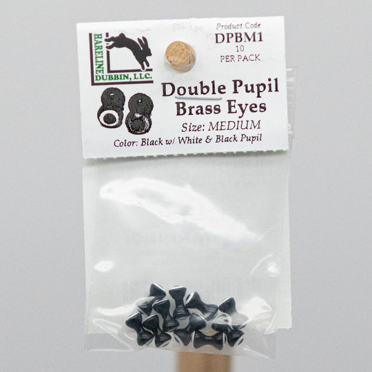 DOUBLE PUPIL BRASS EYES - 2 sizes with 10 color options