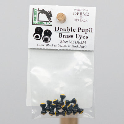 DOUBLE PUPIL BRASS EYES - 2 sizes with 10 color options